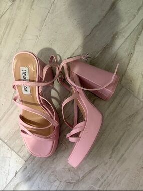 Steve Madden Blush Pink Strappy Platform Heels